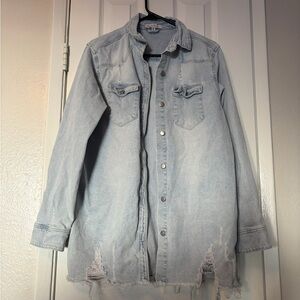 Love Tree Faded Blue Denim Jacket